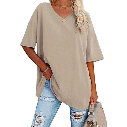 🌷🌷2026 Summer Sale 50% OFF☀️Women's Summer Half Sleeve Casual Loose Fit Cotton Tunic T-shirt