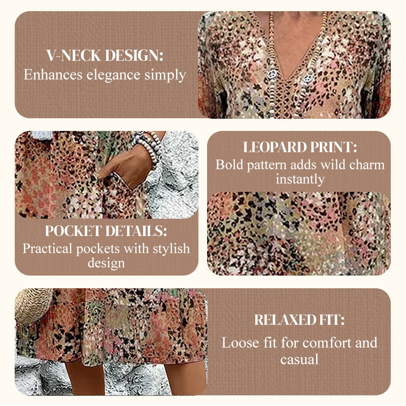 💥2026 Hot Sale 50% OFF🤩Safari Chic Leopard Dress
