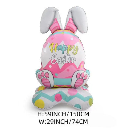 🐰🎉Giant 3D Standing Bunny Balloon Self-Supporting Festive Cheer