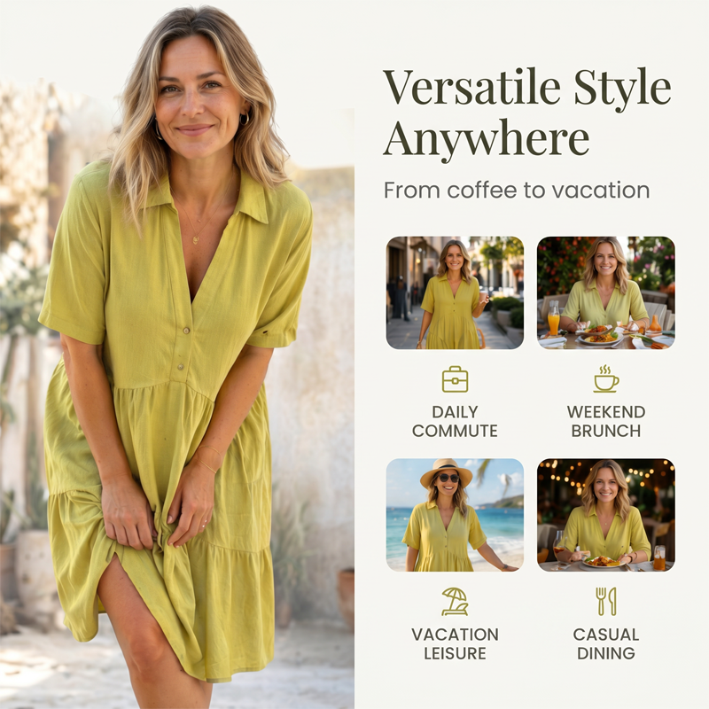 🥳2026 HOT SALE🥳Cotton-Linen A-Line Dress – Breathable, Everyday Chic
