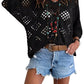 👚50% OFF NOW!🌸Women's Bohemian-Inspired Beige Crochet Top with V-Neck – Breathable, Relaxed Fit & Perfect for Summer Days ☀️