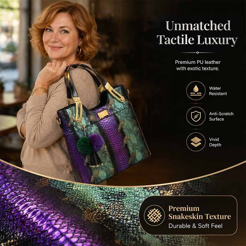 🏆LAST DAY SALE 50% OFF🔥Elegant Snakeskin PU Leather Tote Bag