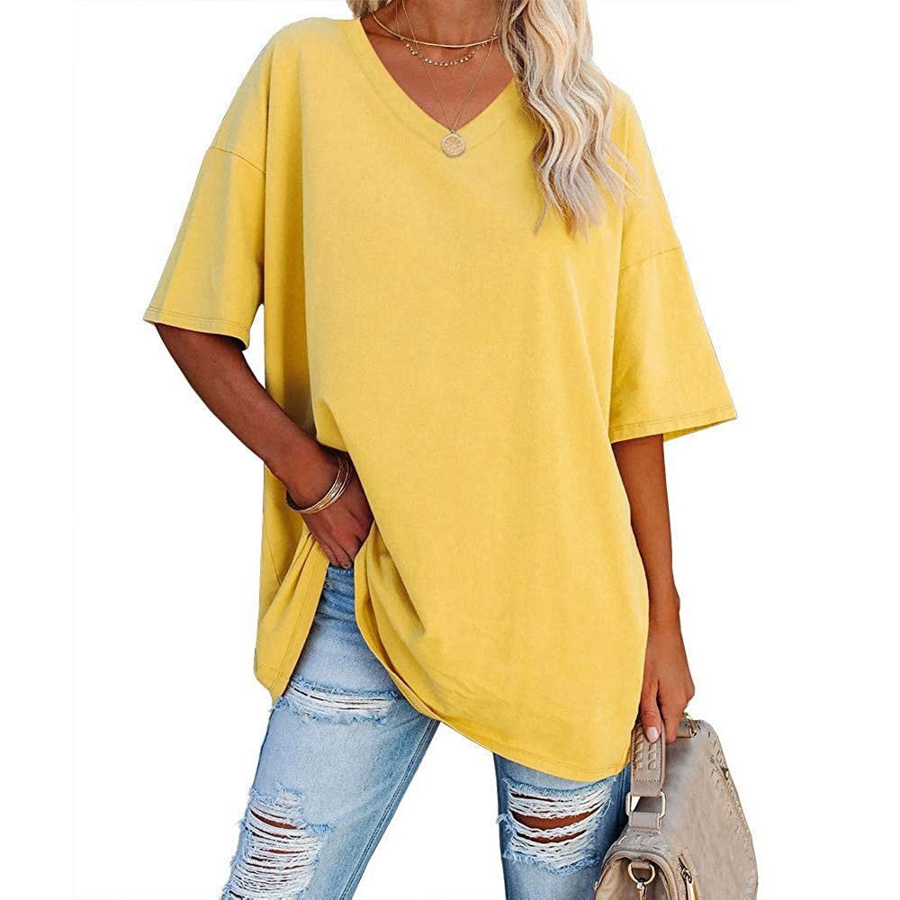 🌷🌷2026 Summer Sale 50% OFF☀️Women's Summer Half Sleeve Casual Loose Fit Cotton Tunic T-shirt
