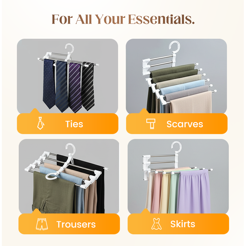 💗Household Multifunctional Telescopic Folding Multi-layer Pants Storage Rack