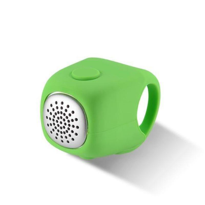 Electric Bike Horn | 90dB Car-Sound, 3 Tones, Weatherproof, USB Rechargeable | Fits Most Handlebars | Green, Blue, Black