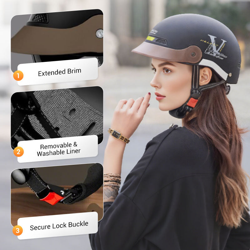 🥳2026 HOT SALE🥳💞50K+ SOLD!🏍️Breathable Lightweight Helmet – Crash-resistant shell, airflow design. Stays cool & secure. Ideal for senior riders👴✅