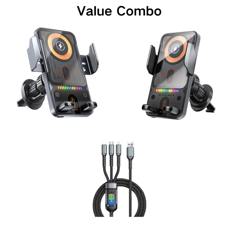 🔥HOT SALE 49% OFF🎁⚡Over 50,000 sold! 📱Smart 2-in-1 Car Rotating Mobile Phone Holder & Wireless Charger⚡