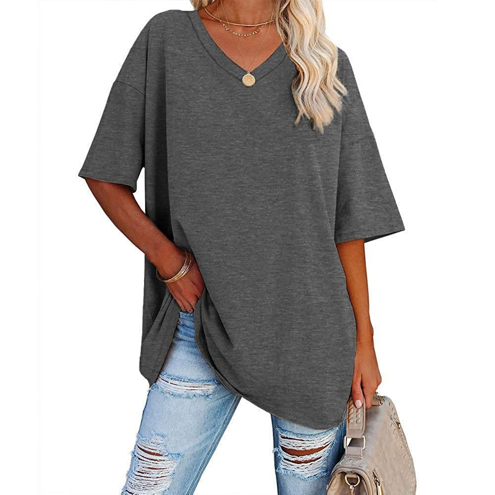 🌷🌷2026 Summer Sale 50% OFF☀️Women's Summer Half Sleeve Casual Loose Fit Cotton Tunic T-shirt