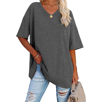 🌷🌷2026 Summer Sale 50% OFF☀️Women's Summer Half Sleeve Casual Loose Fit Cotton Tunic T-shirt