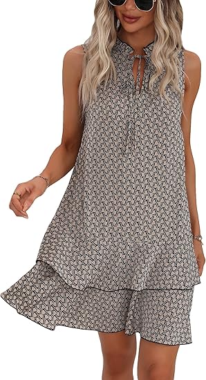 ⏳Limited-time 50% off⏰Women’s Geometric Print Bow Dress✨💃