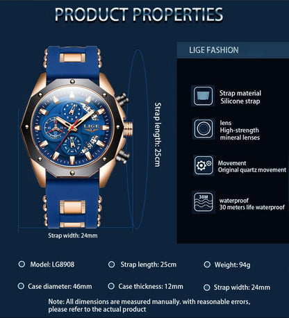 ⏳Time-Limited Special⏰Men's Outdoor Waterproof Sport Quartz Watch – Chronograph function, durable & water-resistant – Perfect for sports, travel & daily wear 🏃‍♂️