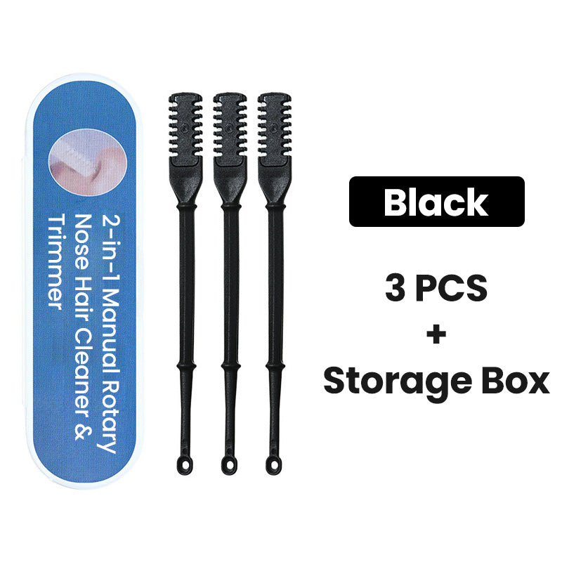 2-in-1 Manual Rotary Nose Hair Cleaner & Trimmer
