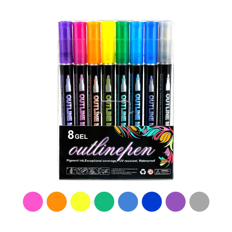 🔥Christmas Sale 49%OFF🎁Double Outline Glitter Coloring Pen Set