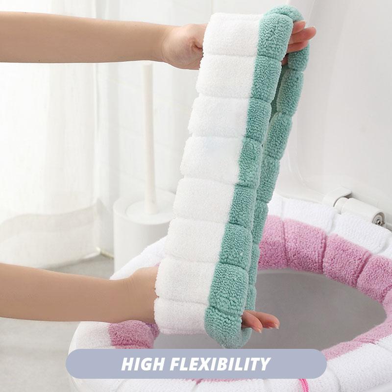 Soft Knitted Toilet Seat Cover with Handle – Warm & Washable