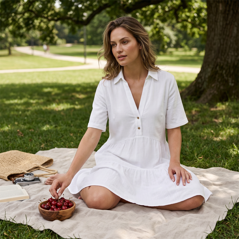 🥳2026 HOT SALE🥳Cotton-Linen A-Line Dress – Breathable, Everyday Chic