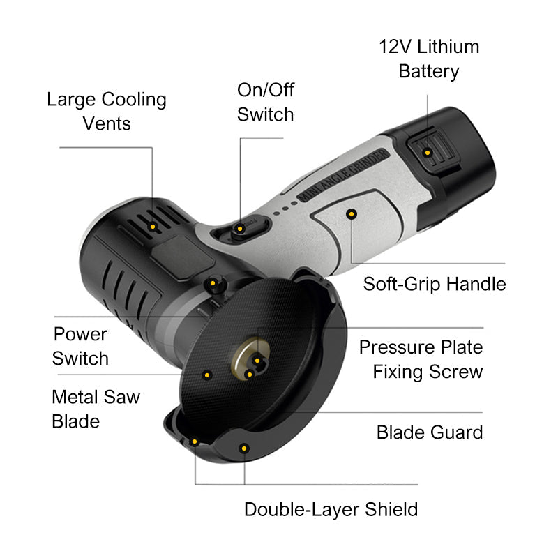 ⚙️🔧12V Cordless Mini Angle Grinder | 3‑In‑One Cut‑Grind‑Polish For Small‑Scale DIY Jobs⚡