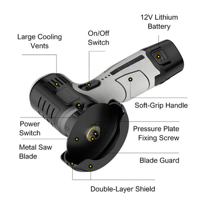 ⚙️🔧12V Cordless Mini Angle Grinder | 3‑In‑One Cut‑Grind‑Polish For Small‑Scale DIY Jobs⚡