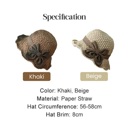 Elegant Woven Straw Sun Hat with Bow