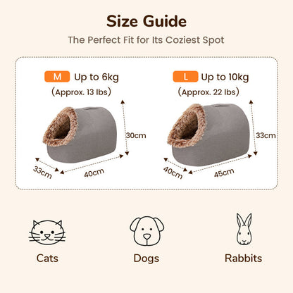 🎁50%OFF!🐾Winter Warm Pet Cave Bed – Cozy Den for Cats & Small Dogs❄️❤️