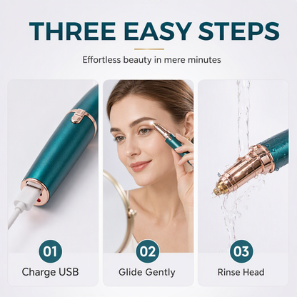 📢📢50% OFF !! ⏰Electric Eyebrow Trimmer Pen with LED Light – USB Rechargeable Precision Hair Remover