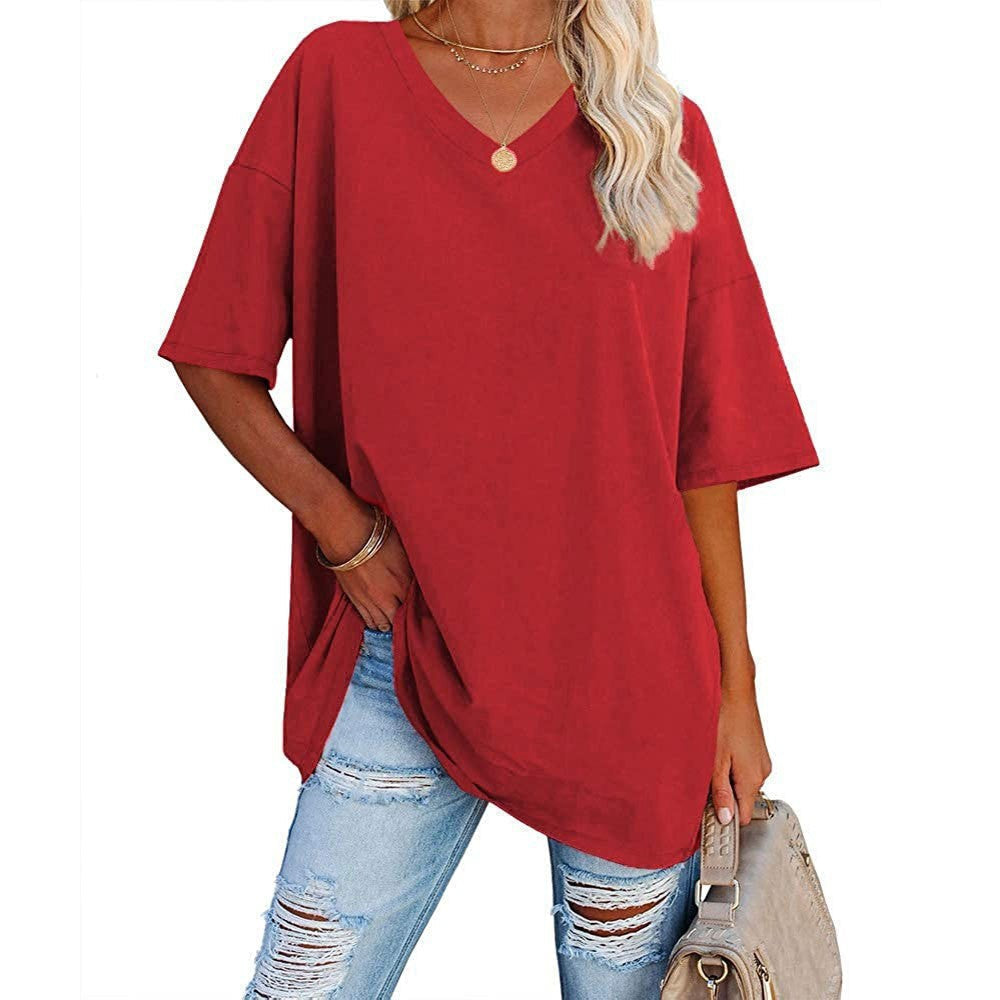 🌷🌷2026 Summer Sale 50% OFF☀️Women's Summer Half Sleeve Casual Loose Fit Cotton Tunic T-shirt