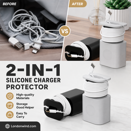 2-in-1 Silicone Charger Protector & Cable Organiser | Anti-Drop, Washable