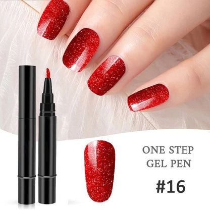 ✨One Step Nail Gel Pen🎨Free handheld mini UV nail lamp💡