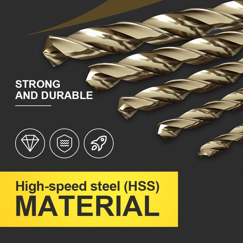 Titanium Coated Drill Bit Set | HSS High-Speed Steel | 50 / 60 / 70 / 99 Piece Options