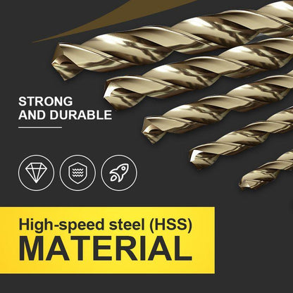 Titanium Coated Drill Bit Set | HSS High-Speed Steel | 50 / 60 / 70 / 99 Piece Options