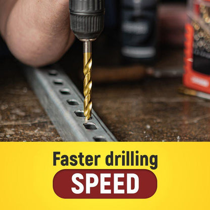 Titanium Coated Drill Bit Set | HSS High-Speed Steel | 50 / 60 / 70 / 99 Piece Options
