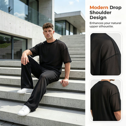 ⏰Men's T-Shirt & Wide-Leg Pants 2-Piece Set