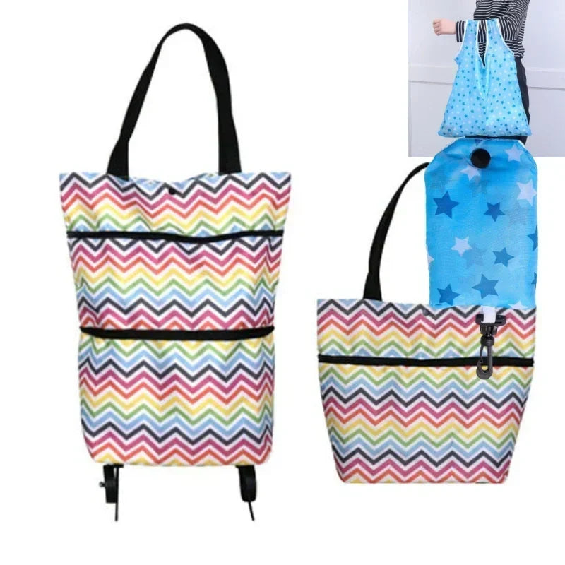 ⏰Last Day Promotion Only £12.99 ‼️🛒2-in-1 Foldable Shopping Cart✨Portable Lightweight Grocery Trolley