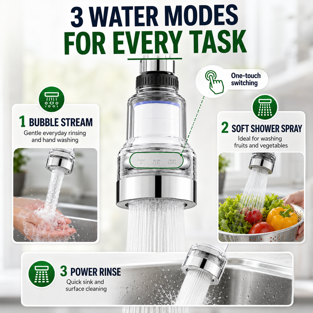 🚰360°Rotating Faucet Filter‑Splash‑Proof Water Purifier