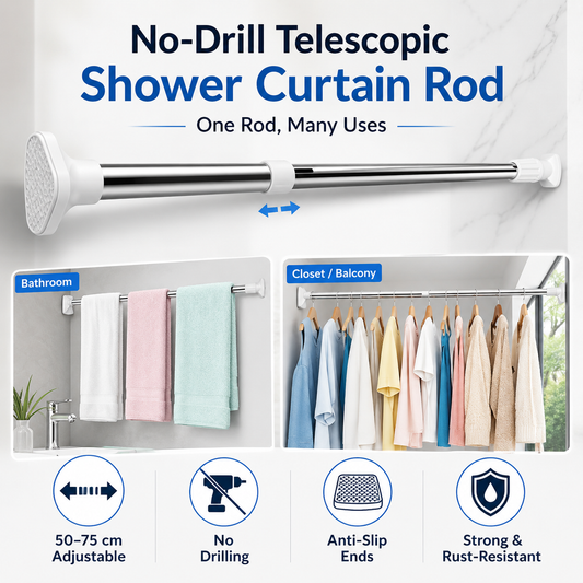 ⏰Telescopic Clothing Rod – Extendable & Space-Saving✨