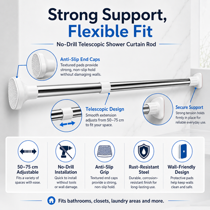 ⏰Telescopic Clothing Rod – Extendable & Space-Saving✨