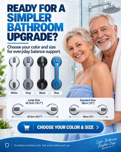 🚿 🛁 Suction Grab Bar – No drilling, high-strength & washable ✨