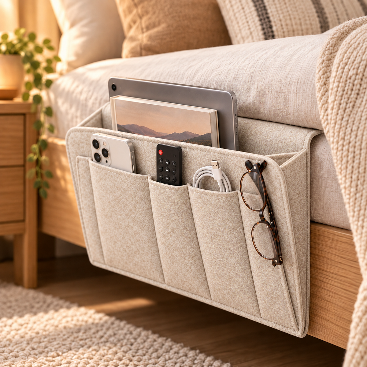 ⏰🔥LIMITED TIME OFFER: 50% OFF!💞Bedside organiser – Smart storage without a bedside table