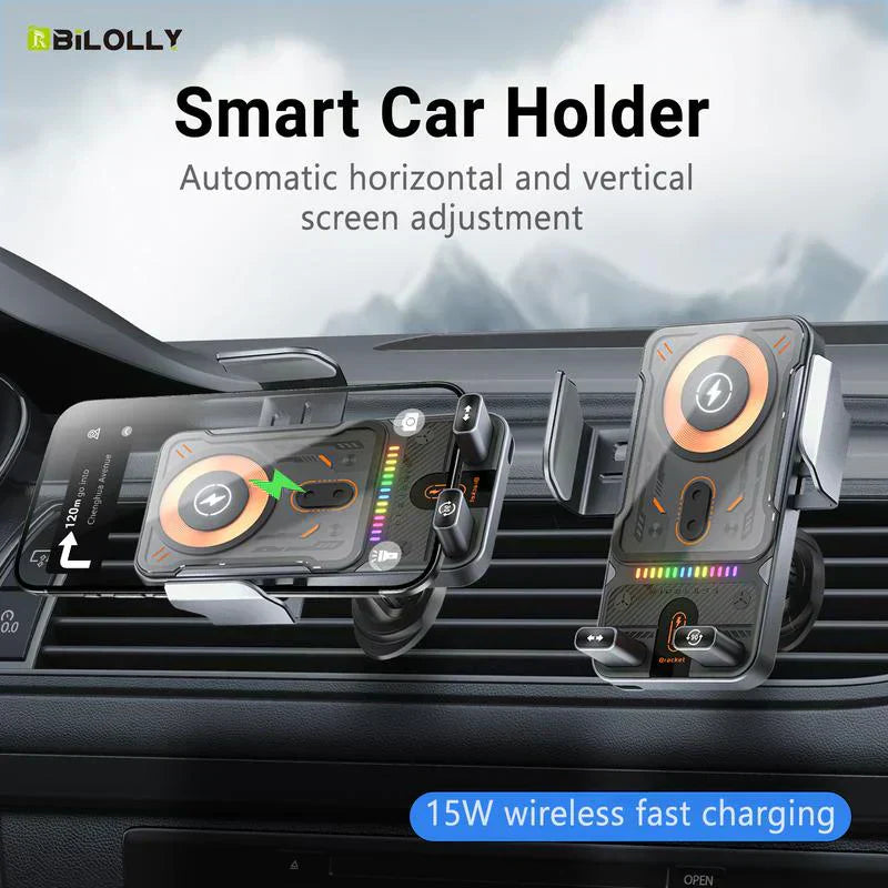 🔥HOT SALE 49% OFF🎁⚡Over 50,000 sold! 📱Smart 2-in-1 Car Rotating Mobile Phone Holder & Wireless Charger⚡