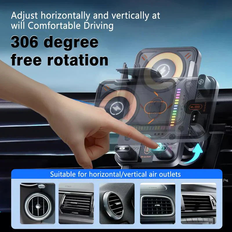 🔥HOT SALE 49% OFF🎁⚡Over 50,000 sold! 📱Smart 2-in-1 Car Rotating Mobile Phone Holder & Wireless Charger⚡