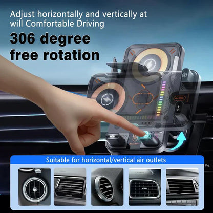 🔥HOT SALE 49% OFF🎁⚡Over 50,000 sold! 📱Smart 2-in-1 Car Rotating Mobile Phone Holder & Wireless Charger⚡