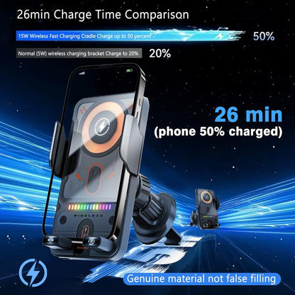 🔥HOT SALE 49% OFF🎁⚡Over 50,000 sold! 📱Smart 2-in-1 Car Rotating Mobile Phone Holder & Wireless Charger⚡