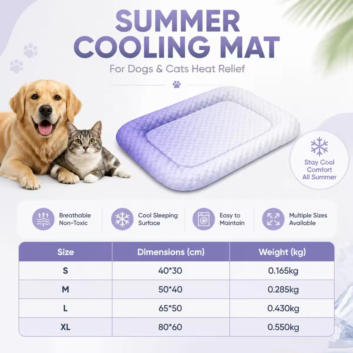 🥳2026 HOT SALE🥳💞50K+ SOLD!🐶❄️ 50% OFF! Cooling Gel Mat for Pets – No refrigeration needed, instant heat relief. Breathable, non‑toxic. Helps pets sleep cool all summer! 🌿✨