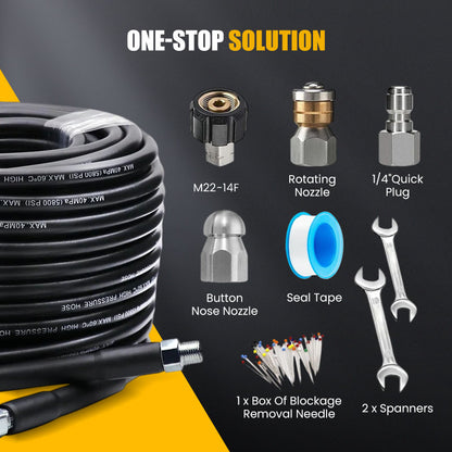 5800PSI Sewer Jetter Kit for Pressure Washer