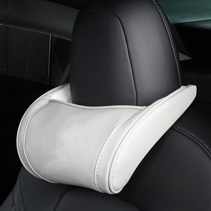 🚗 Ergonomic Memory Foam Car Headrest Pillow – Luxury PU Leather Neck Support Cushion