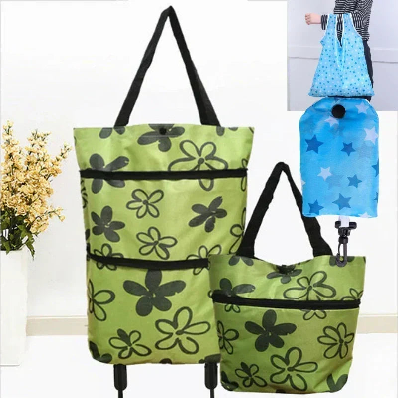 ⏰Last Day Promotion Only £12.99 ‼️🛒2-in-1 Foldable Shopping Cart✨Portable Lightweight Grocery Trolley