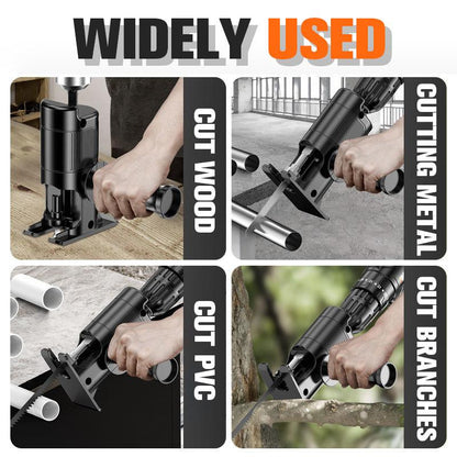 Multifunction Reciprocating Saw Adapter Set | Turns Any Electric Drill into a Cutting Tool | Wood, Metal & Plastic