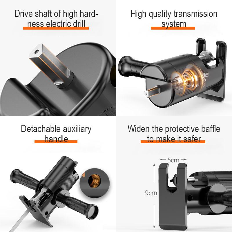 Multifunction Reciprocating Saw Adapter Set | Turns Any Electric Drill into a Cutting Tool | Wood, Metal & Plastic