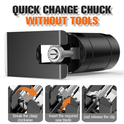 Multifunction Reciprocating Saw Adapter Set | Turns Any Electric Drill into a Cutting Tool | Wood, Metal & Plastic
