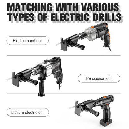 Multifunction Reciprocating Saw Adapter Set | Turns Any Electric Drill into a Cutting Tool | Wood, Metal & Plastic