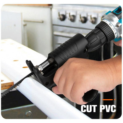 Multifunction Reciprocating Saw Adapter Set | Turns Any Electric Drill into a Cutting Tool | Wood, Metal & Plastic